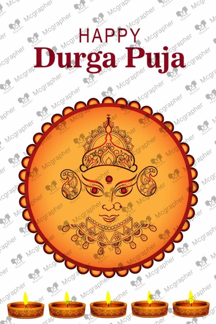 Durga Puja Shakti hindu vector Illustration