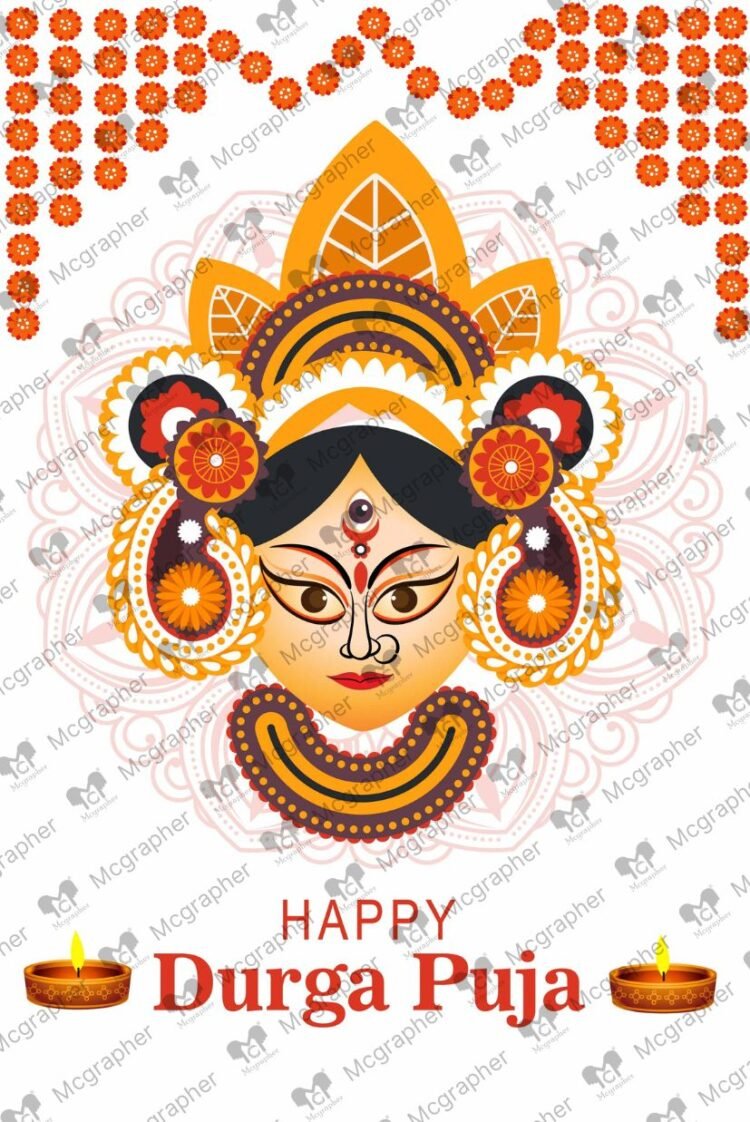 Durga Puja Spiritual god vector Illustration