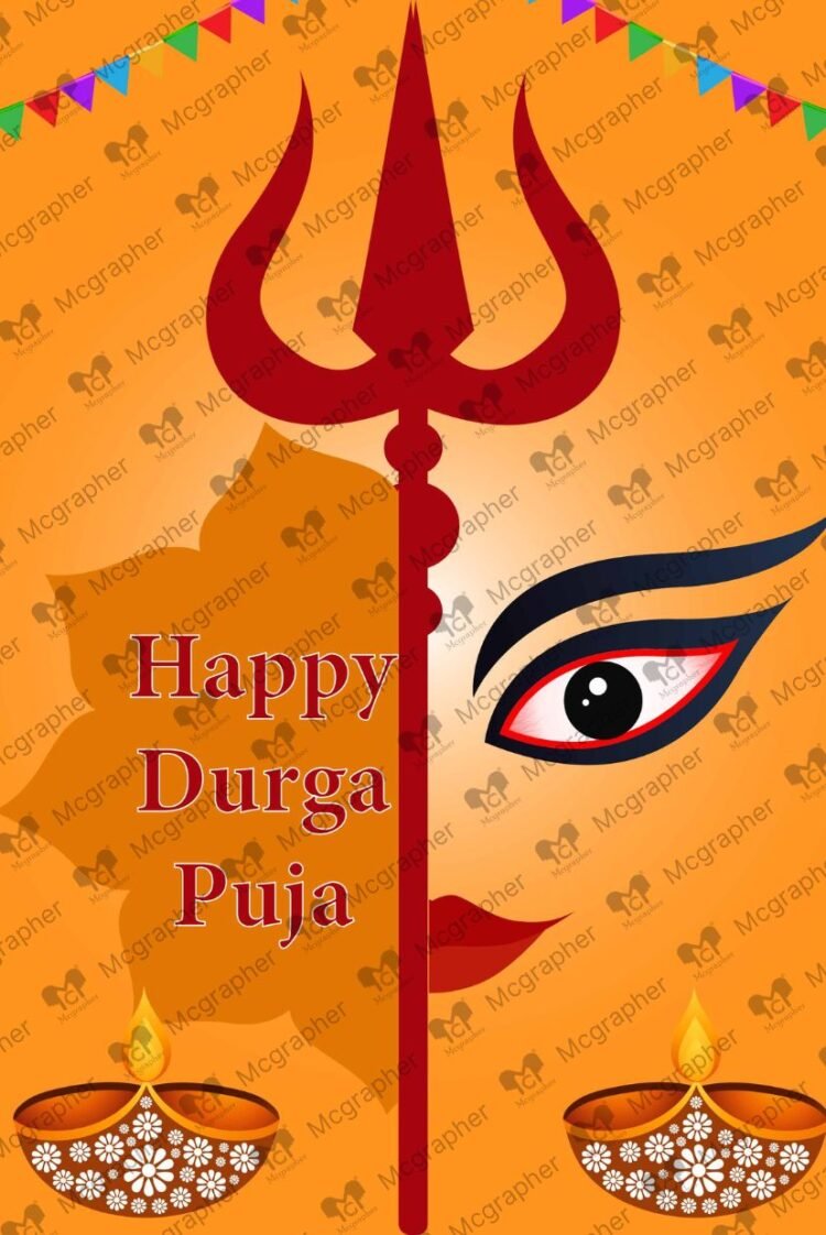 Happy Durga Puja festival Illustration
