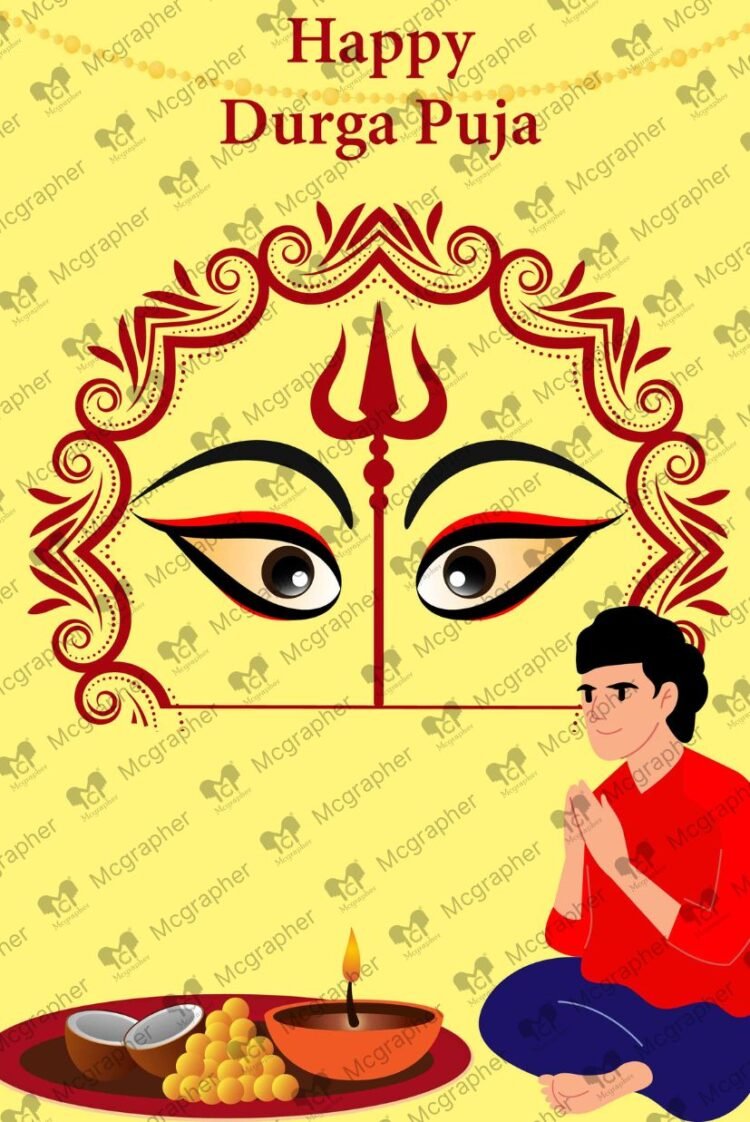 Durga Puja hindu goddess Illustration