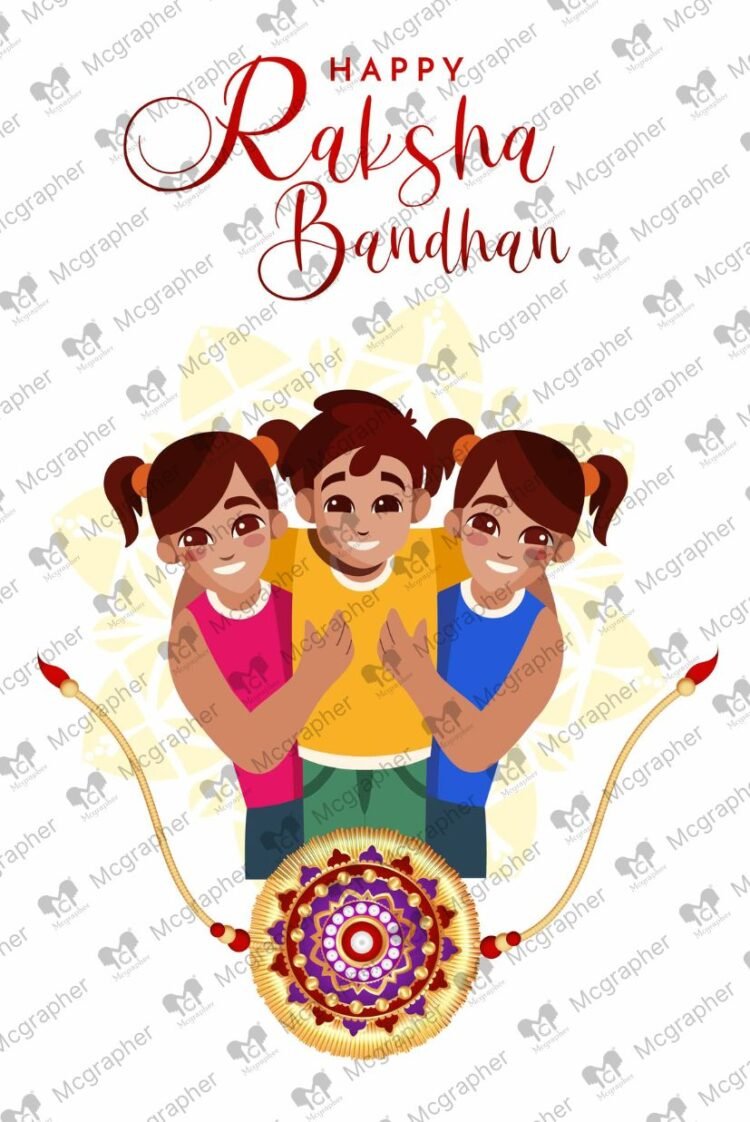 Raksha Bandhan sisters vector Illustration
