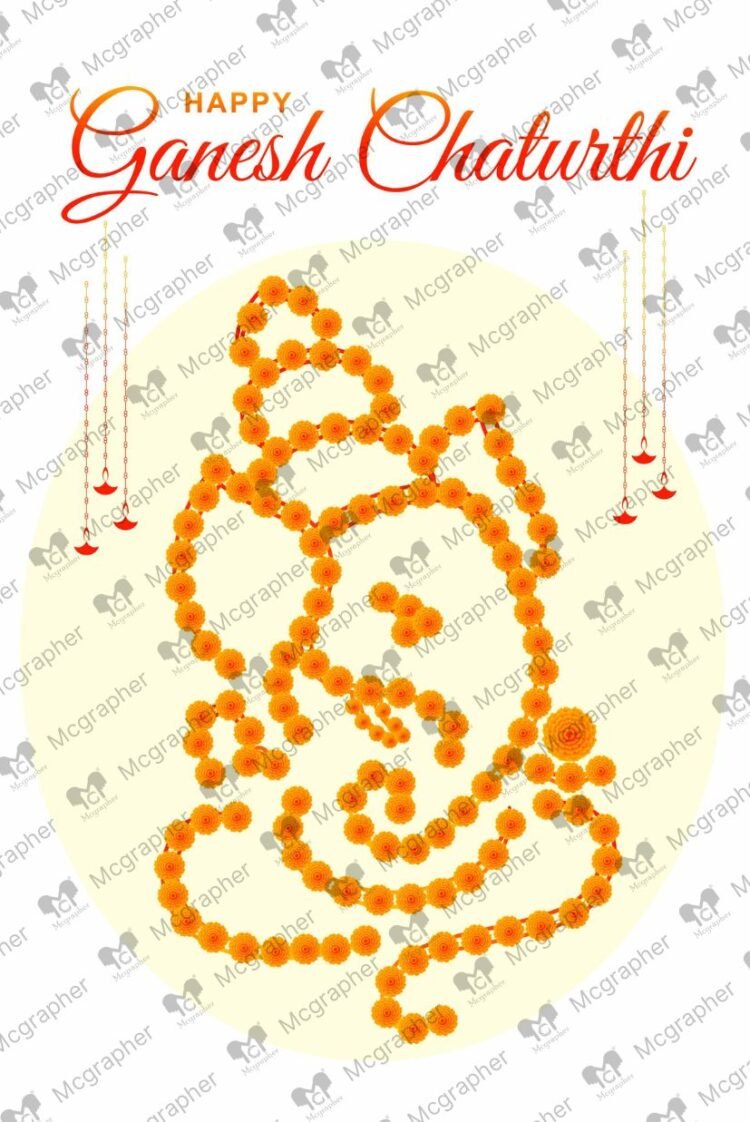 Ganesh Chaturthi Bappa vector Illustration