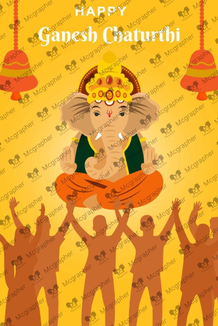 Ganesh Chaturthi Ganpati Celebration Illustration