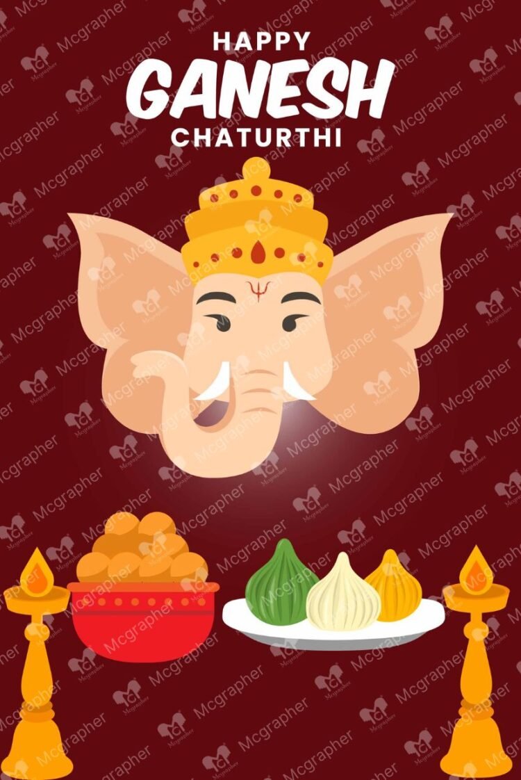 Ganesh Chaturthi Ganpati puja Illustration