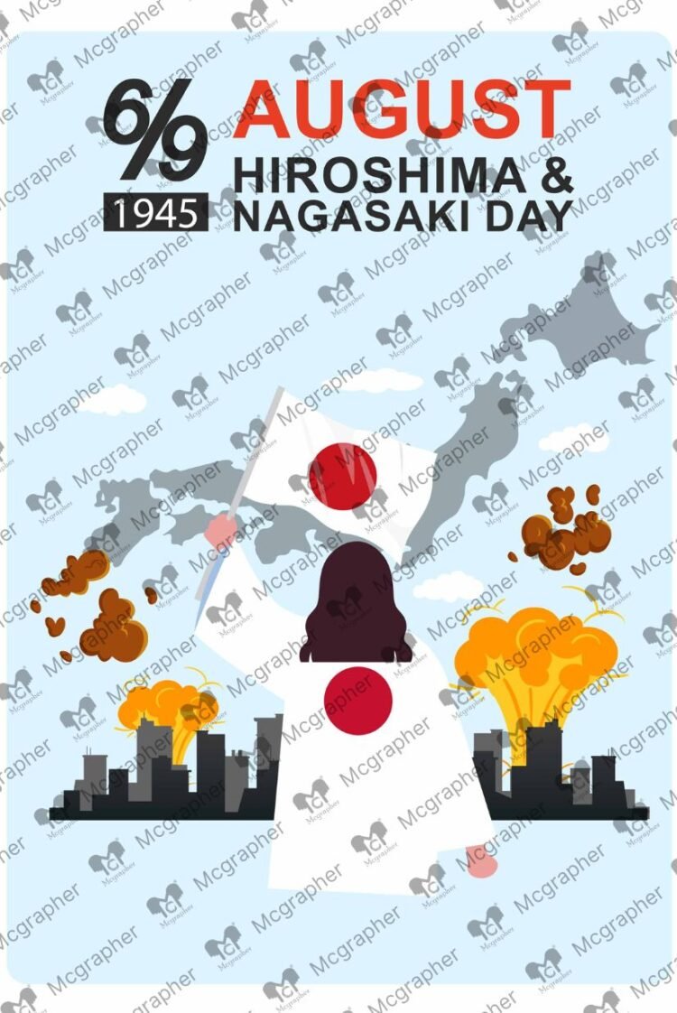 Hiroshima & Nagasaki peace Illustration