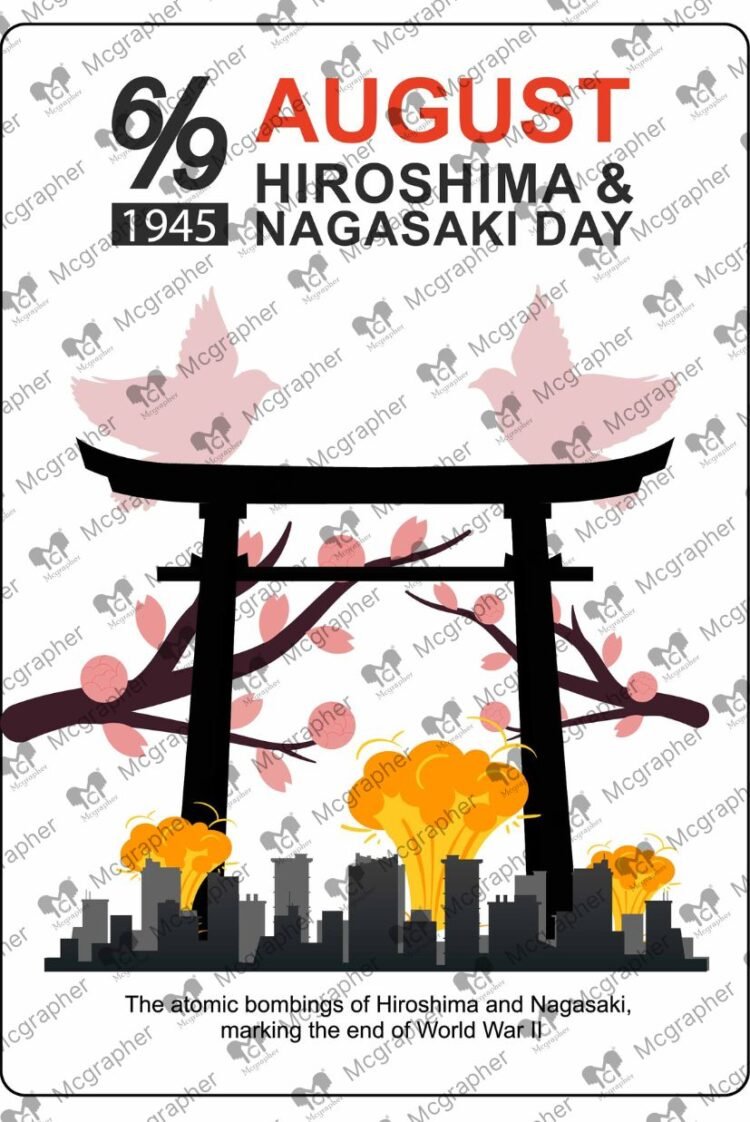 Hiroshima & Nagasaki war Illustration