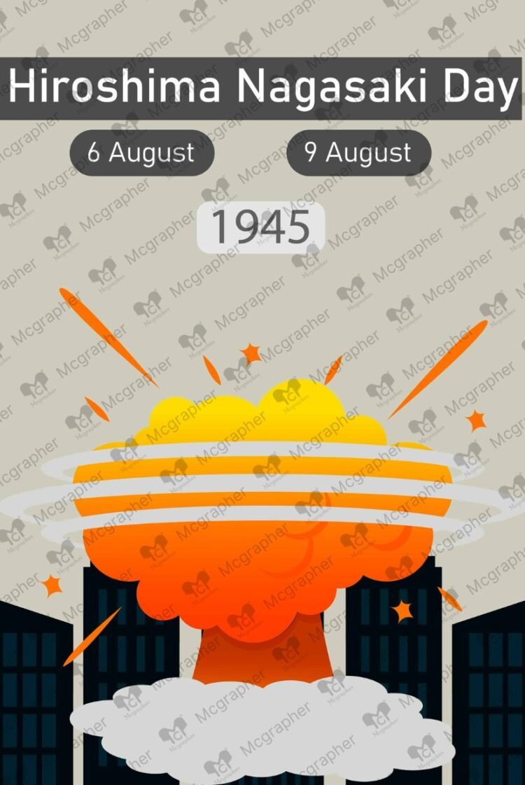Hiroshima & Nagasaki Bomb vector Illustration