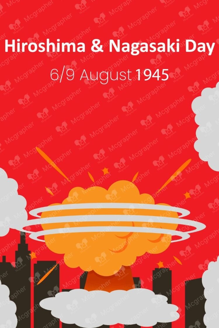 Hiroshima & Nagasaki Awareness vector Illustration