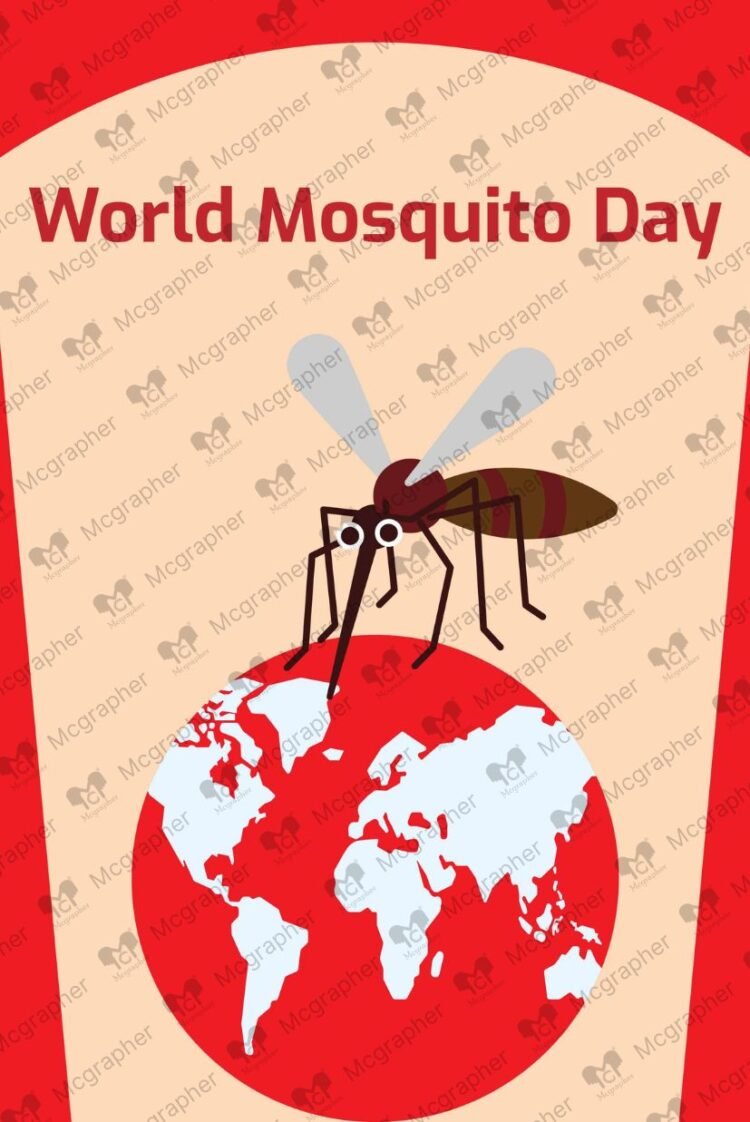 World Mosquito Day Stop Malaria Vector illustration
