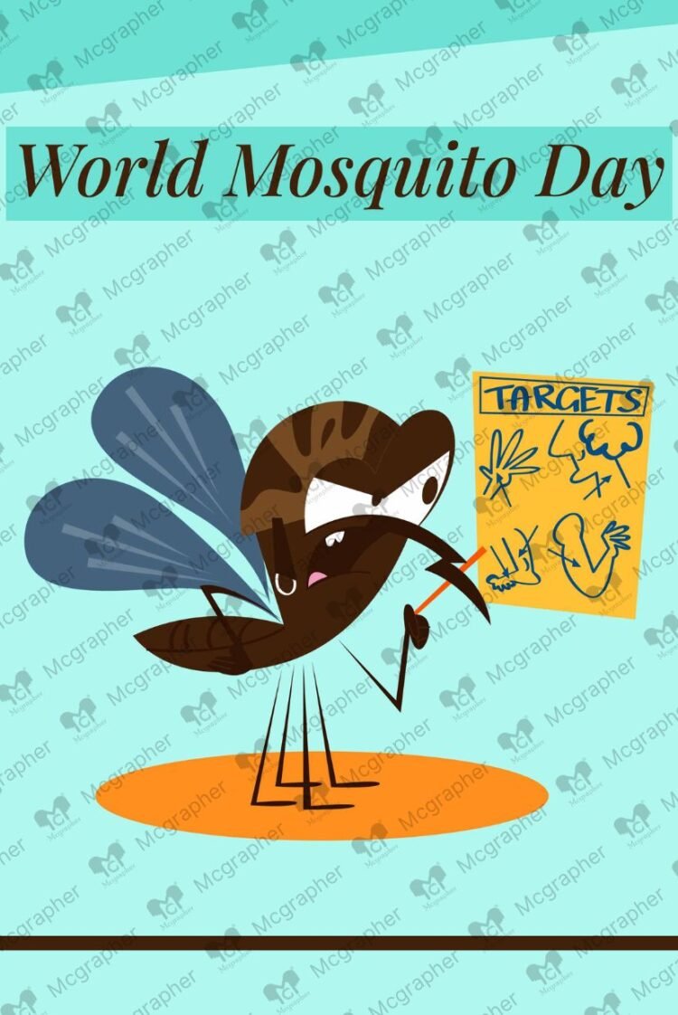 World Mosquito Day Fight Mosquitoes Vector illustration