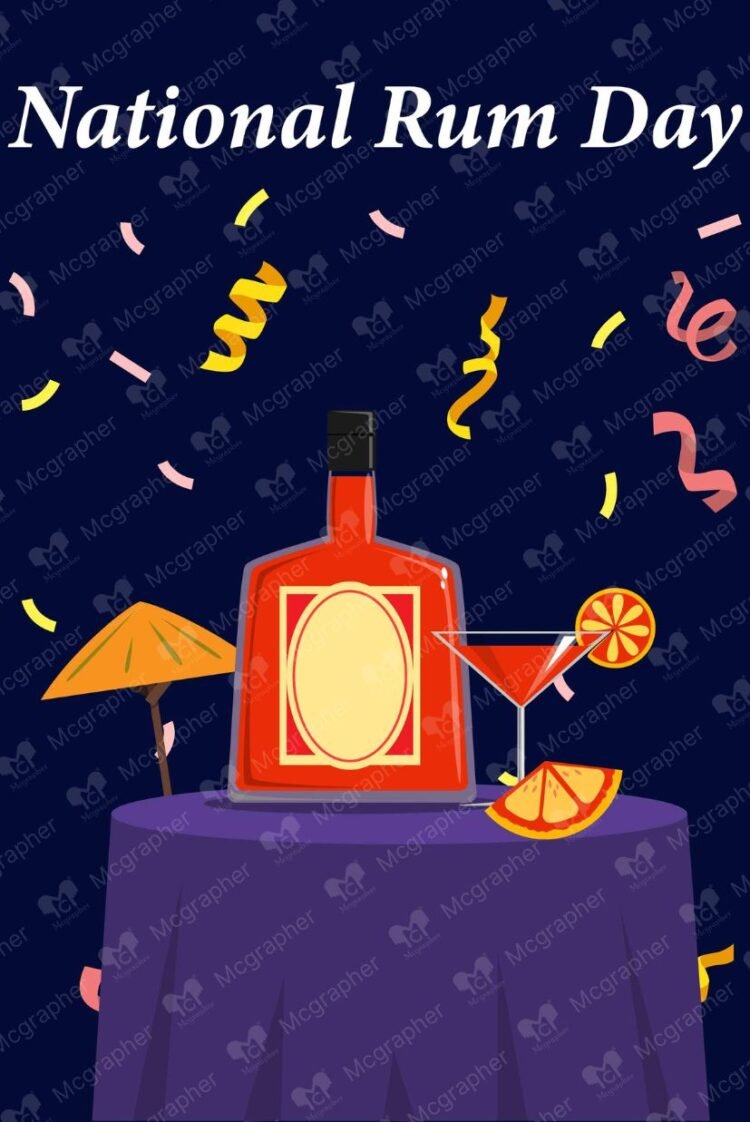 National Rum Day Drinks Vector illustration