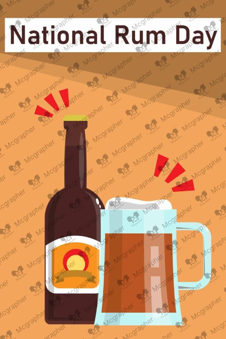 National Rum Day Cocktails Vector illustration