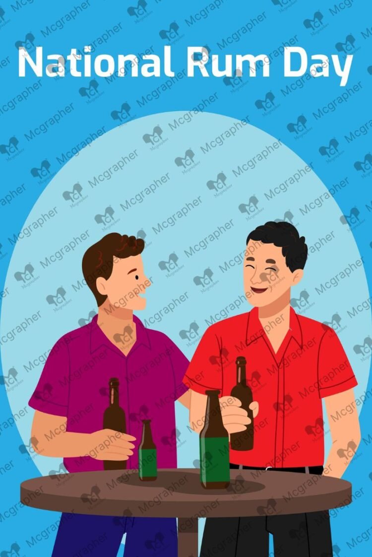 National Rum Day Cheers Vector illustration