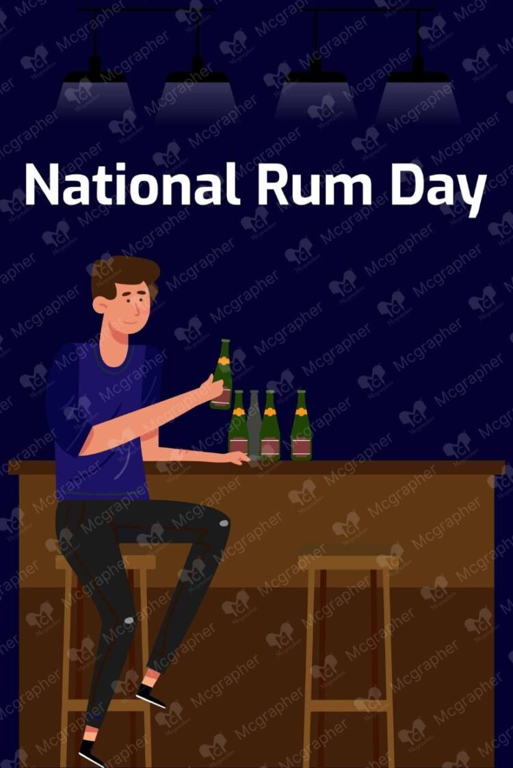 National Rum Day Rum Lovers Vector illustration