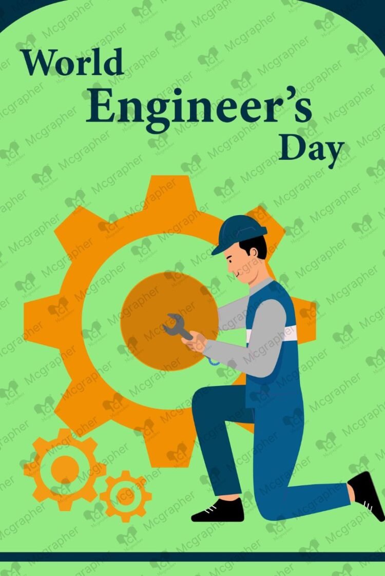 Happy Engineer Day Tools vector illustration