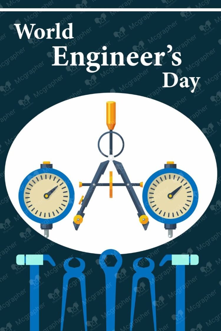 Happy Engineer Day celebration vector illustration