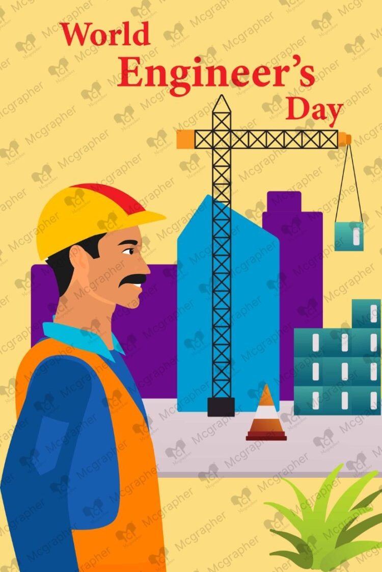 World Engineer Day architectural vector illustration