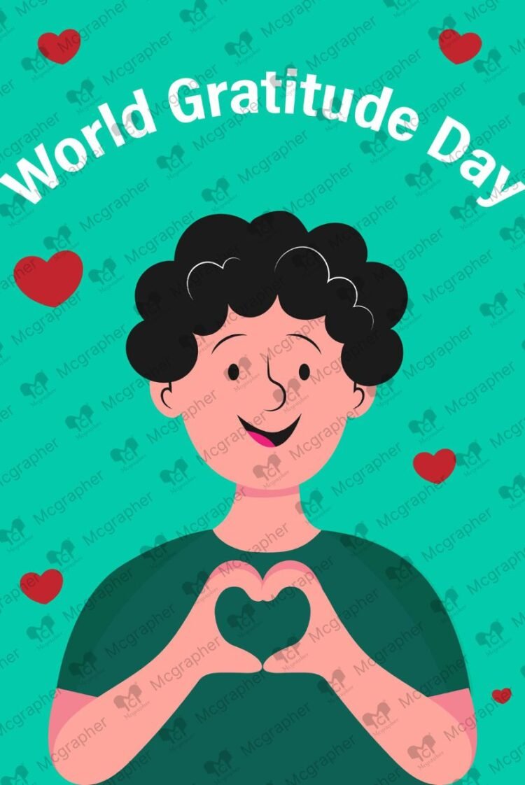 World Gratitude Day Thankful digital illustration