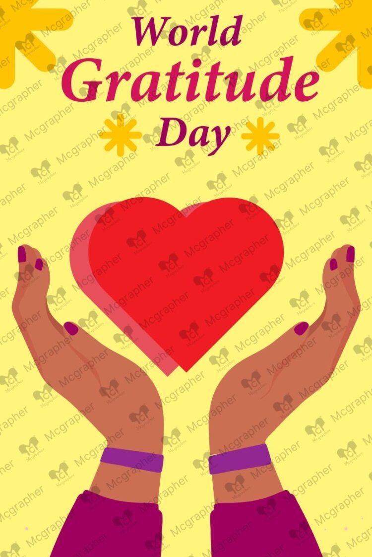 World Gratitude Day Thankfulness digital illustration