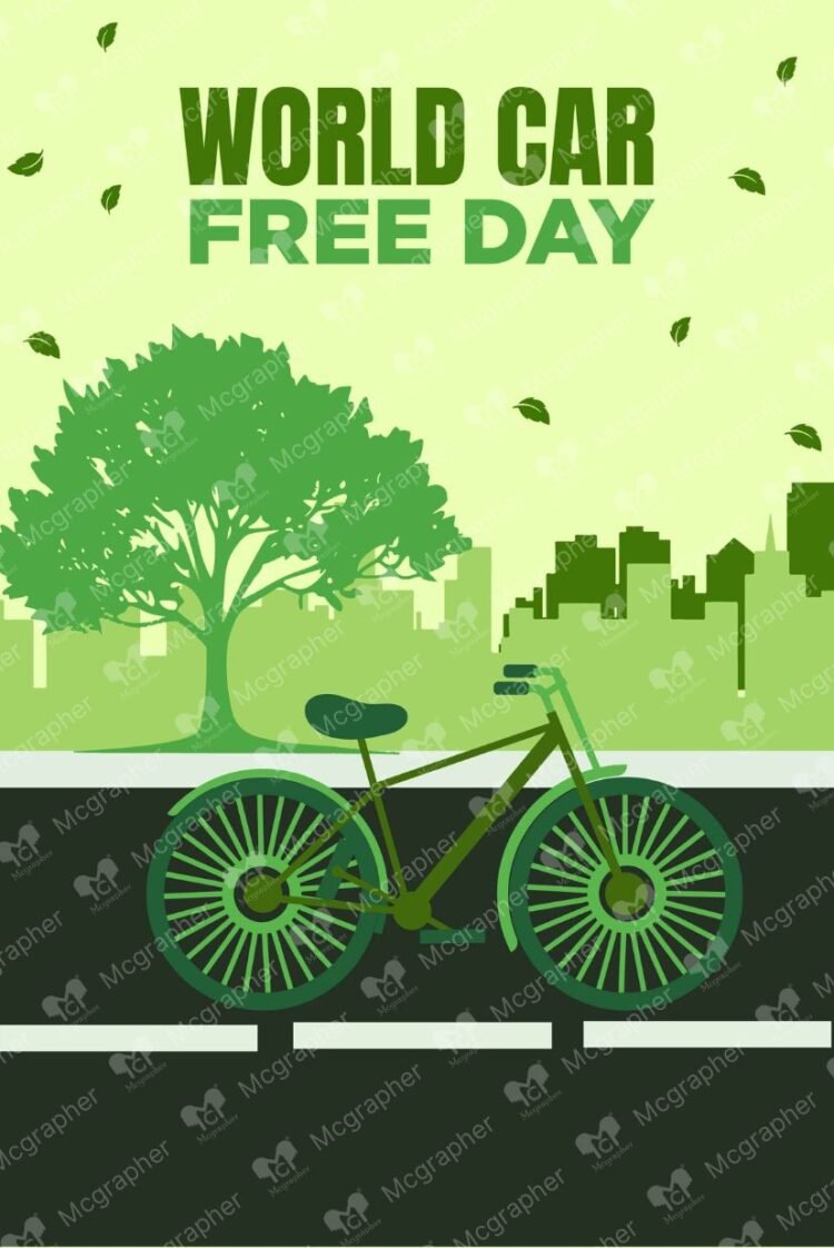 World car free Day Love illustration