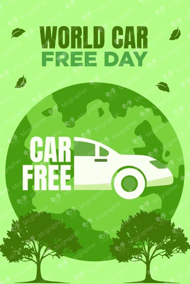 World car free Day nature illustration