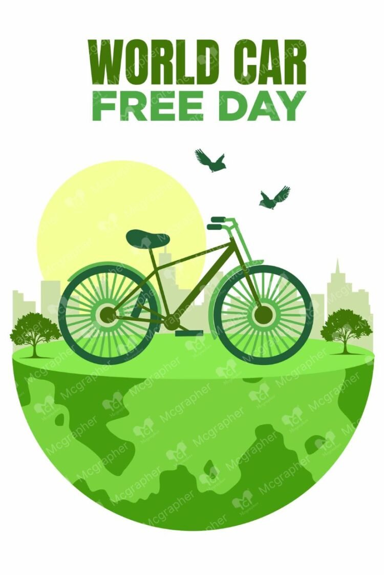 World car free Day eco awareness illustration