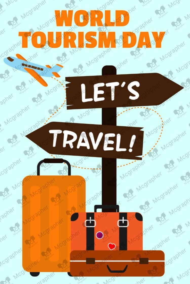 World Tourism Day tourist life vector illustration