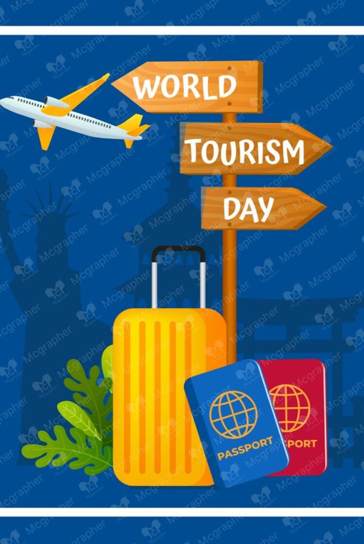 World Tourism Day destination vector illustration