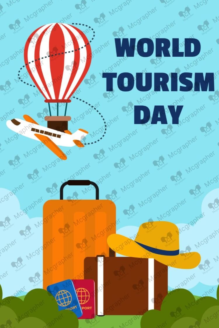 World Tourism Day inspiration vector illustration