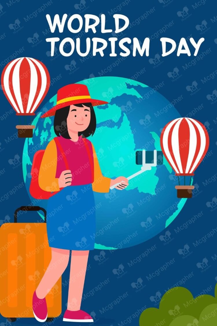 World Tourism Day journey vector illustration