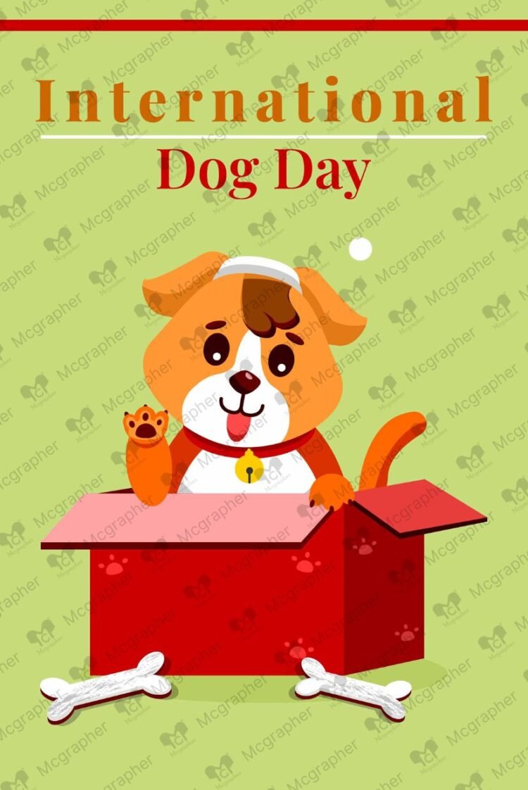 International Dog day vector illustration