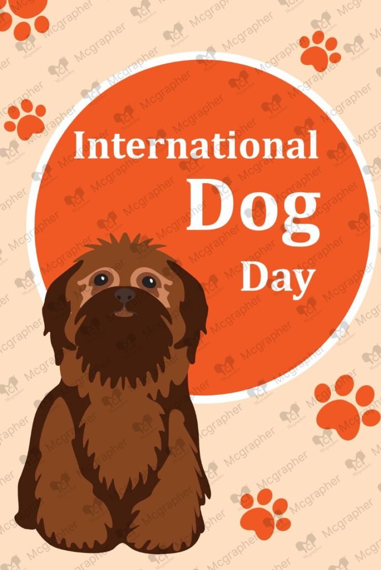 International Dog day dog lovers vector illustration