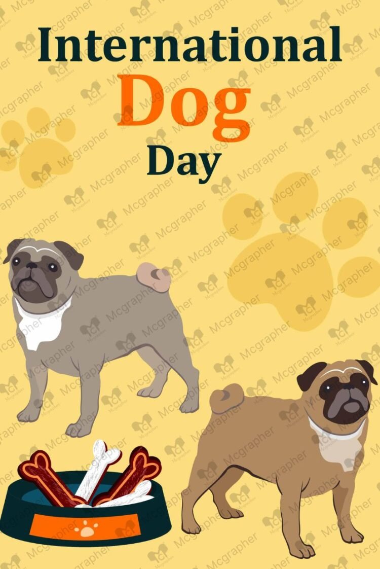 International Dog day pet vector illustration
