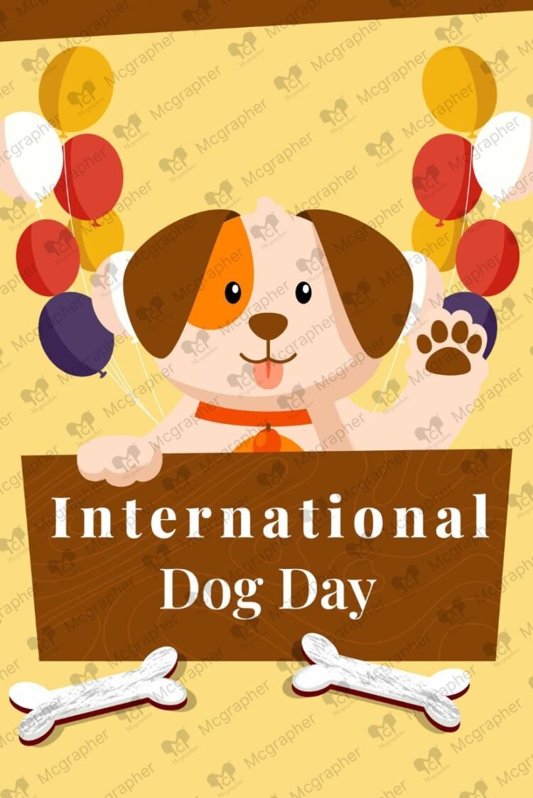 International Dog day dog love vector illustration