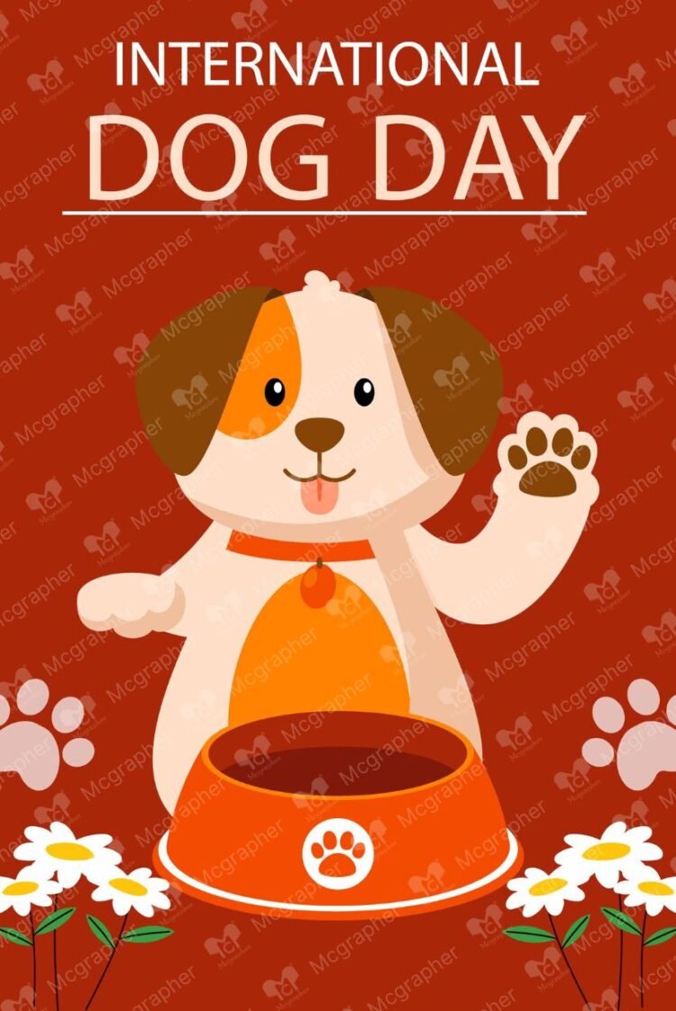 Dog day puppy love vector illustration
