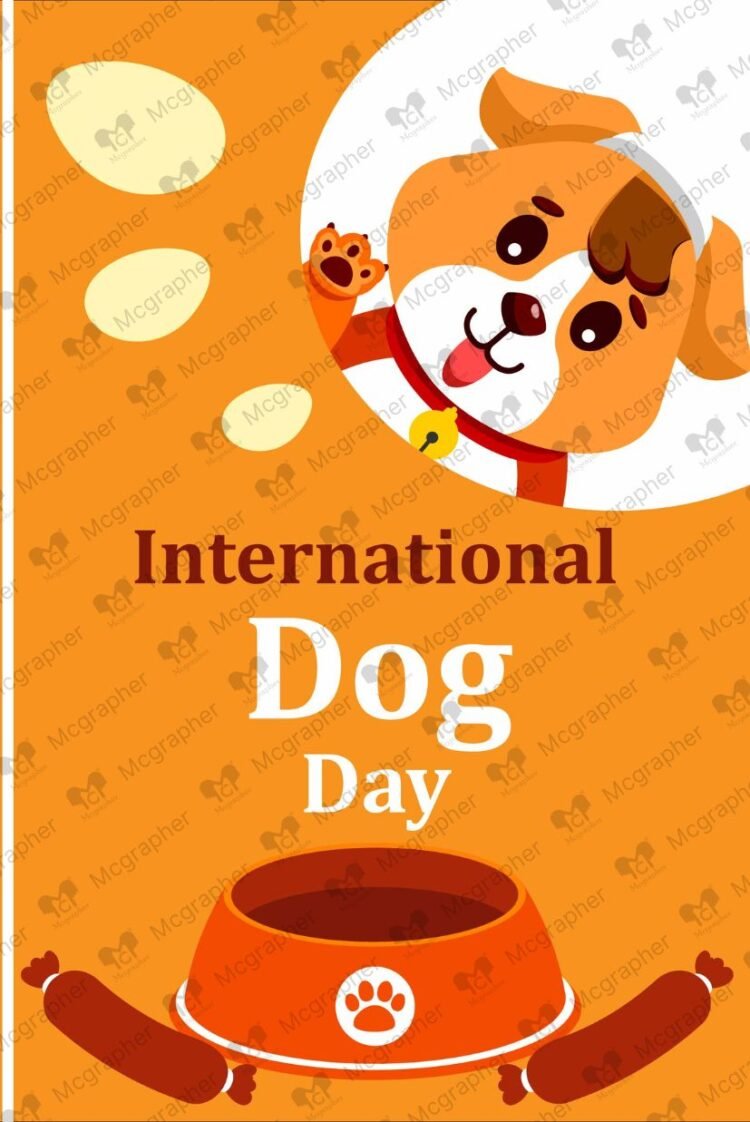 Dog day Lovely puppy vector illustration