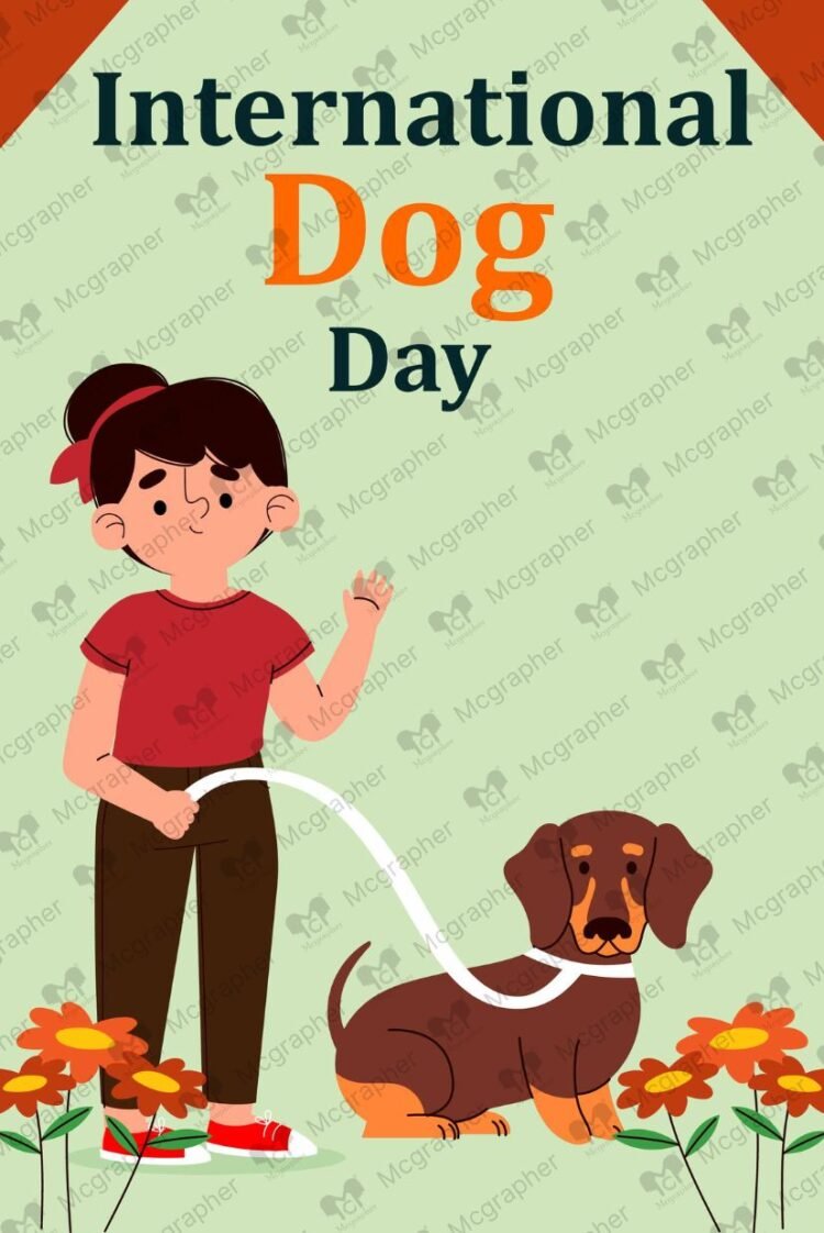World Dog day Lovely puppy vector illustration