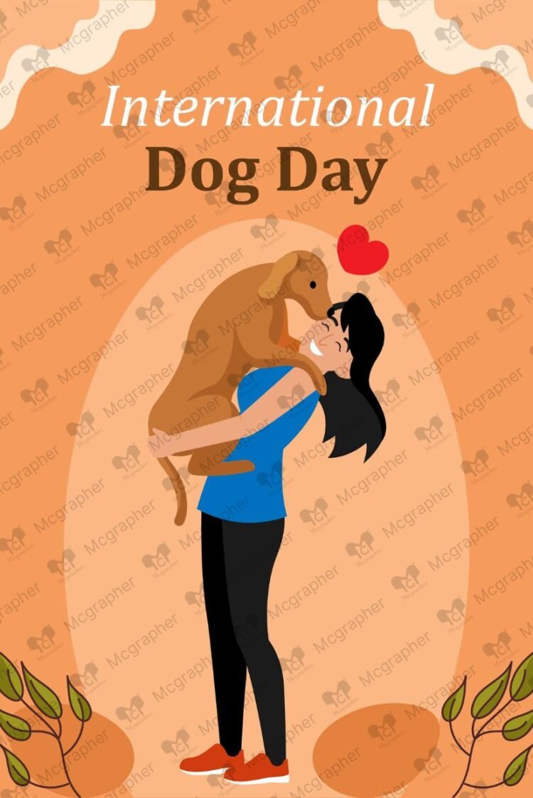 Dog day loyal pet vector illustration