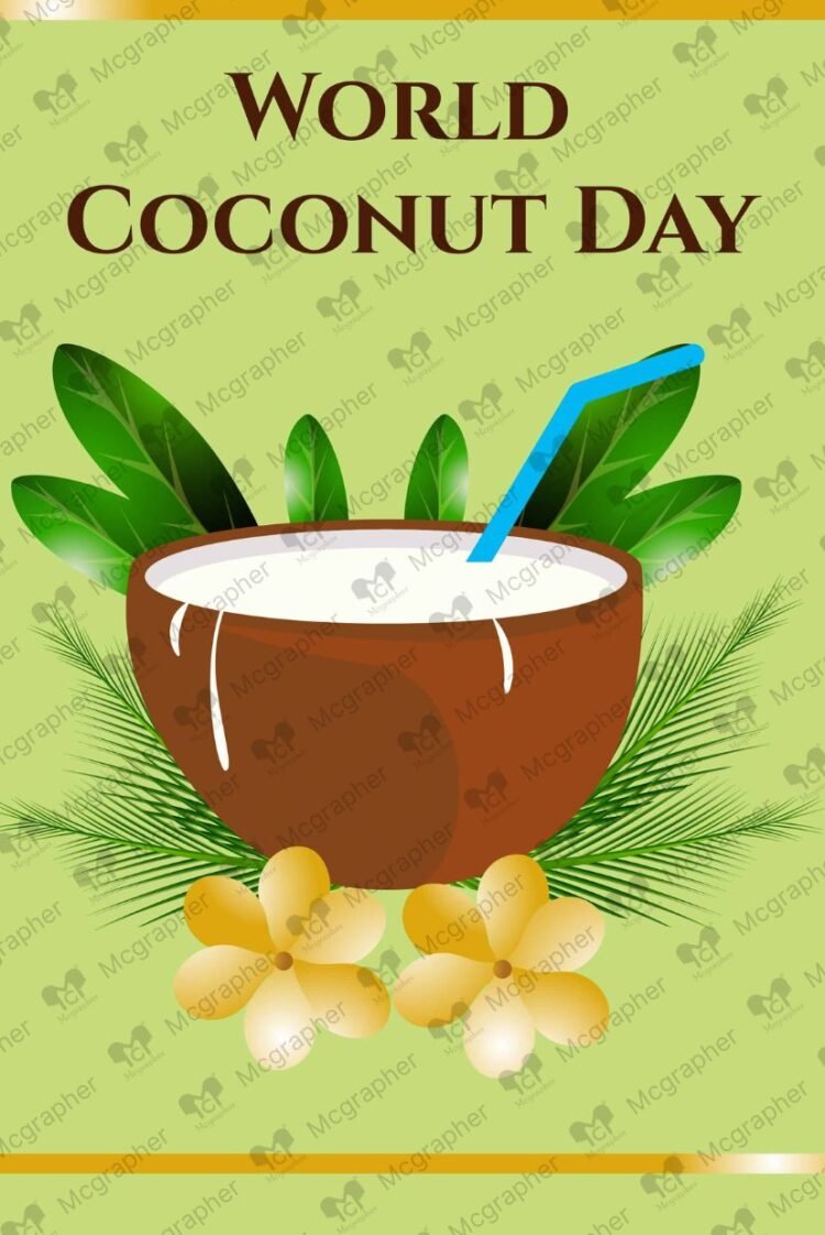 World Coconut day vector illustration