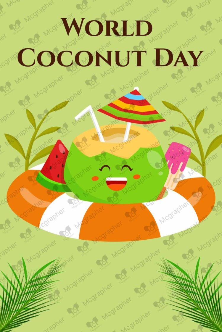 World Coconut day festival vector illustration