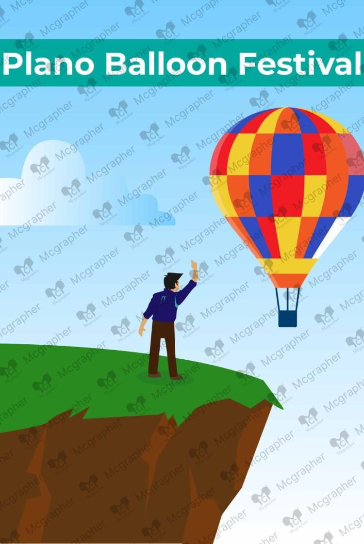 Plano Balloon Festival vector illustration