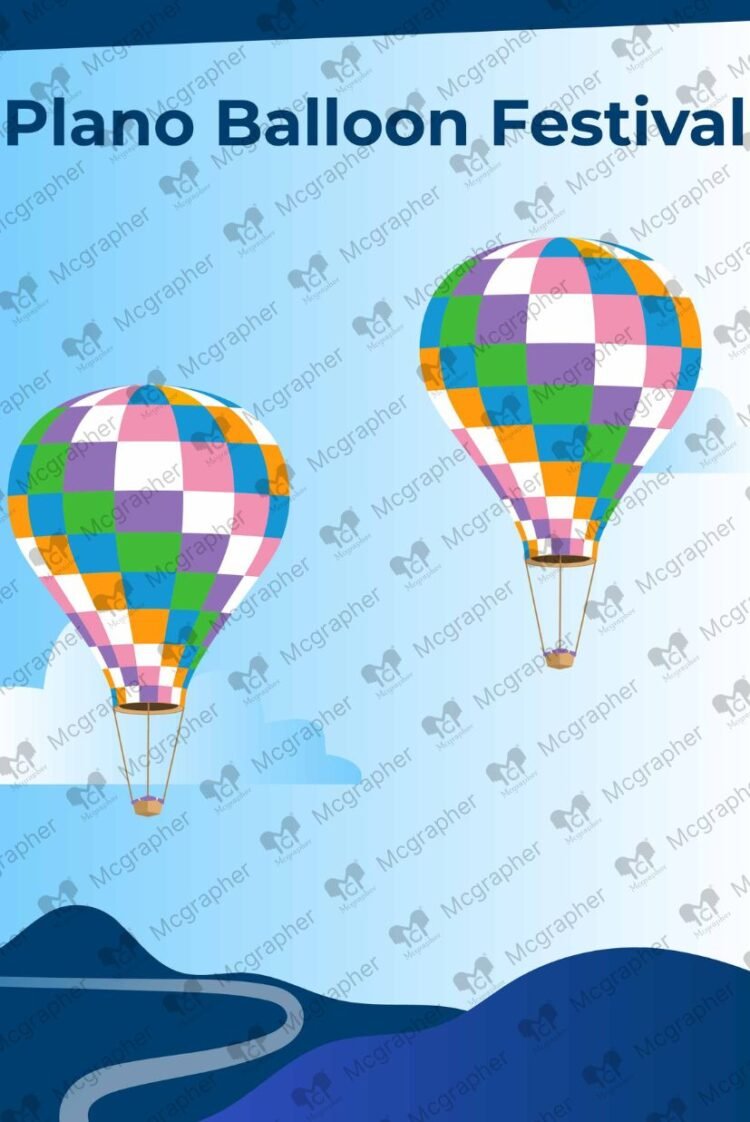 Plano Balloon Festival texas vector illustration