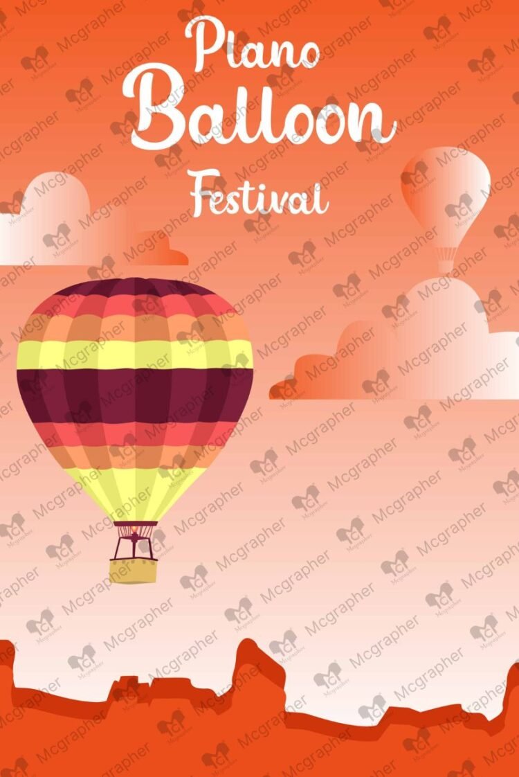 Plano Balloon Festival celebration vector illustration