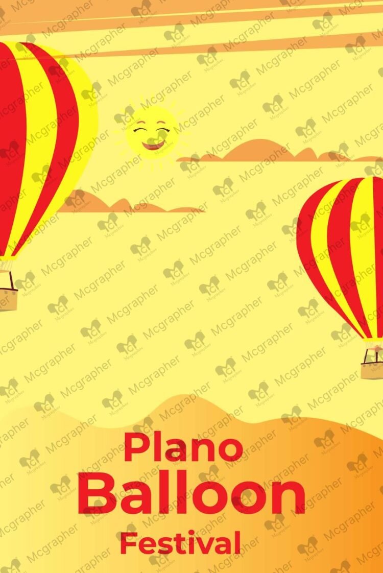 Plano Balloon day celebration vector illustration