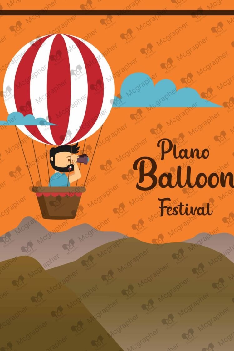 Plano Balloon day Festive vector illustration