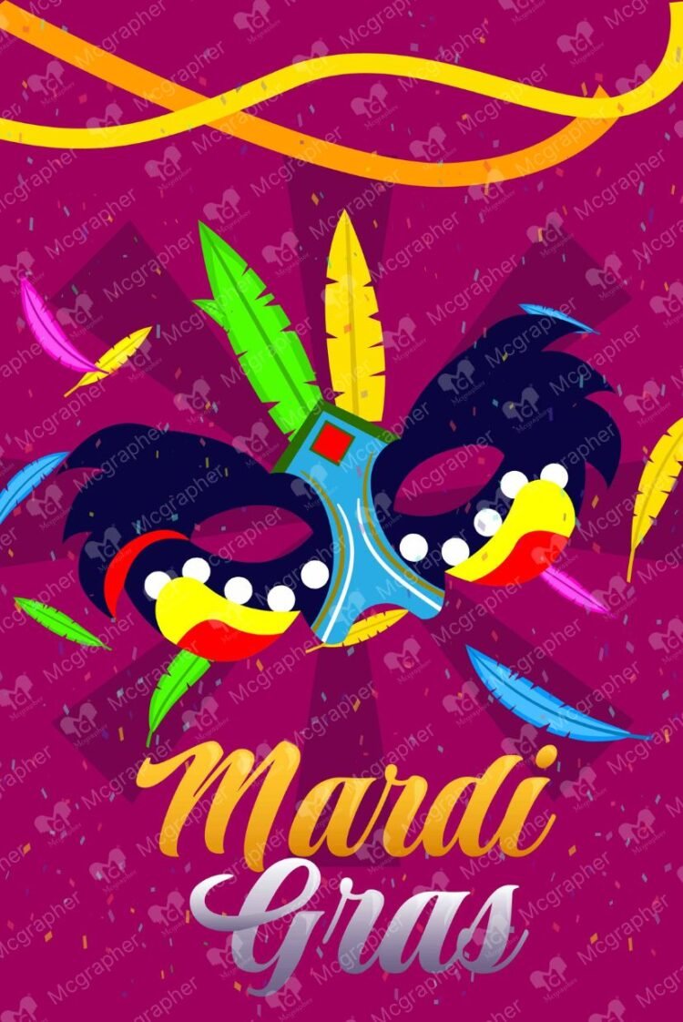 Mardi Gras colorful vector Illustration