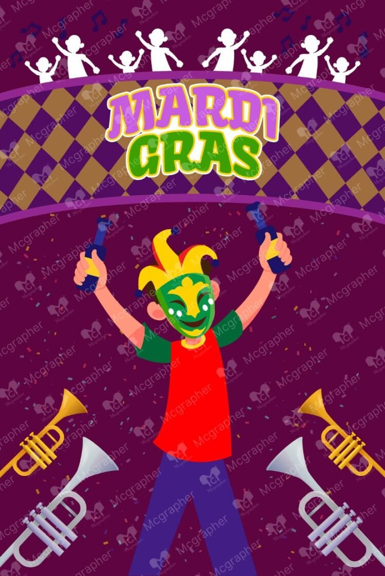 Mardi Gras mask Dance vector Illustration