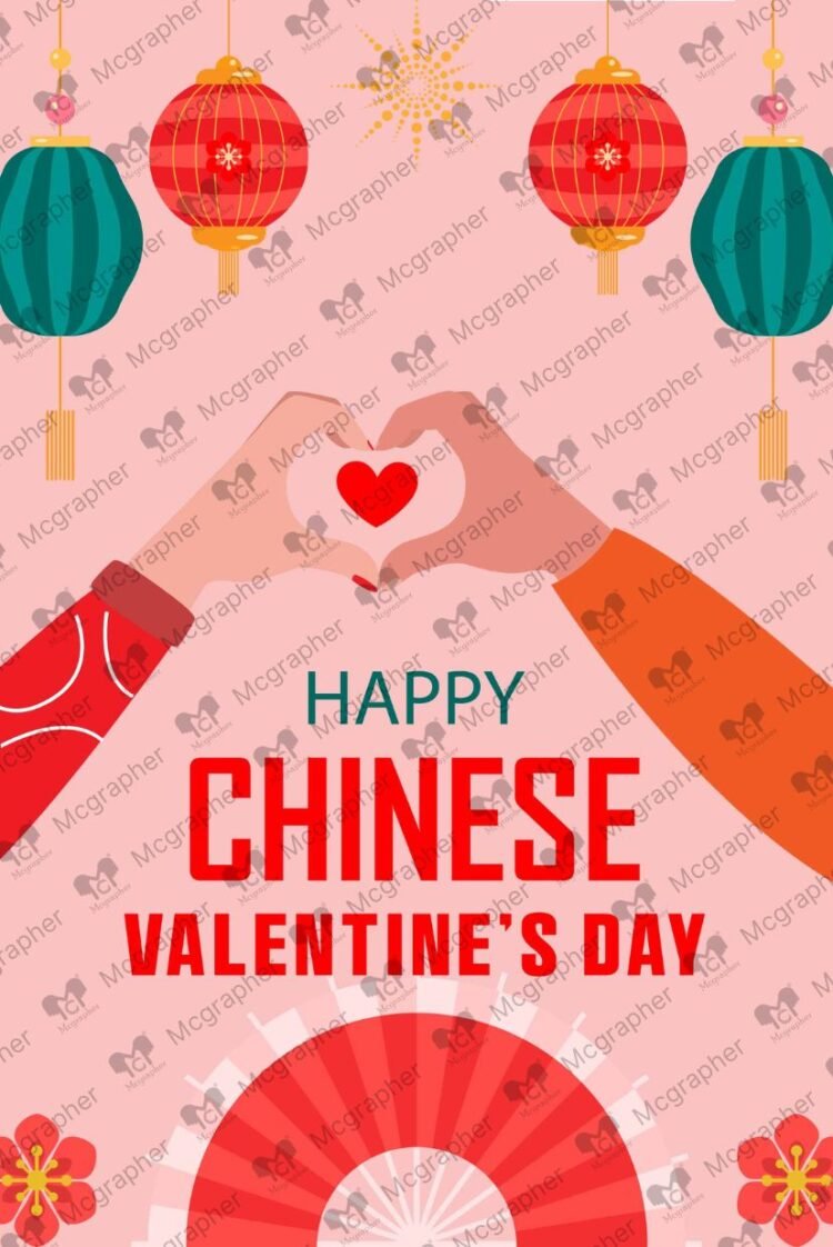 Happy China Valentine Day tales vector Illustration