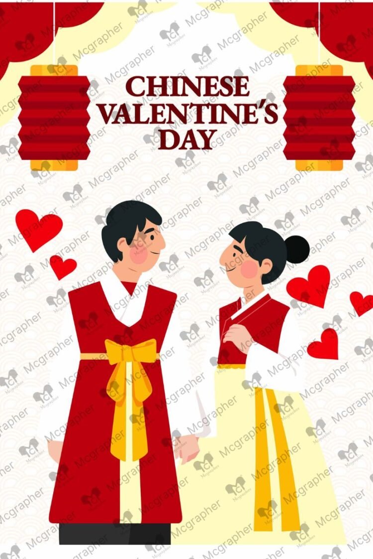 China Valentine Day Festival Couple vector Illustration