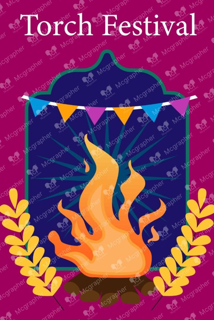 Torch Day vector Illustration